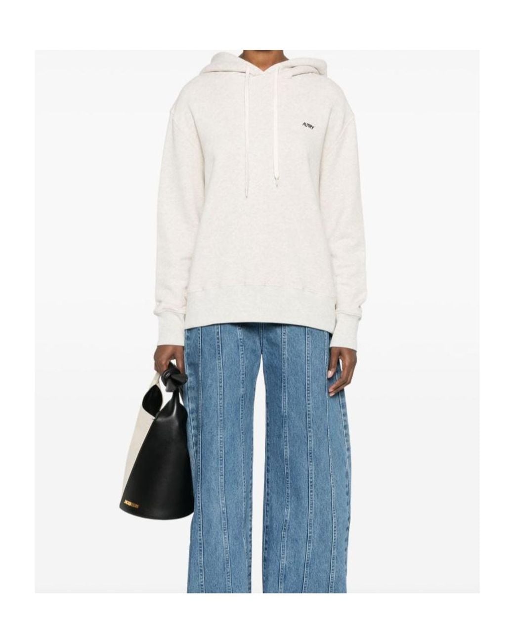 Autry White Logo-Embroidered Drawstring Hoodie