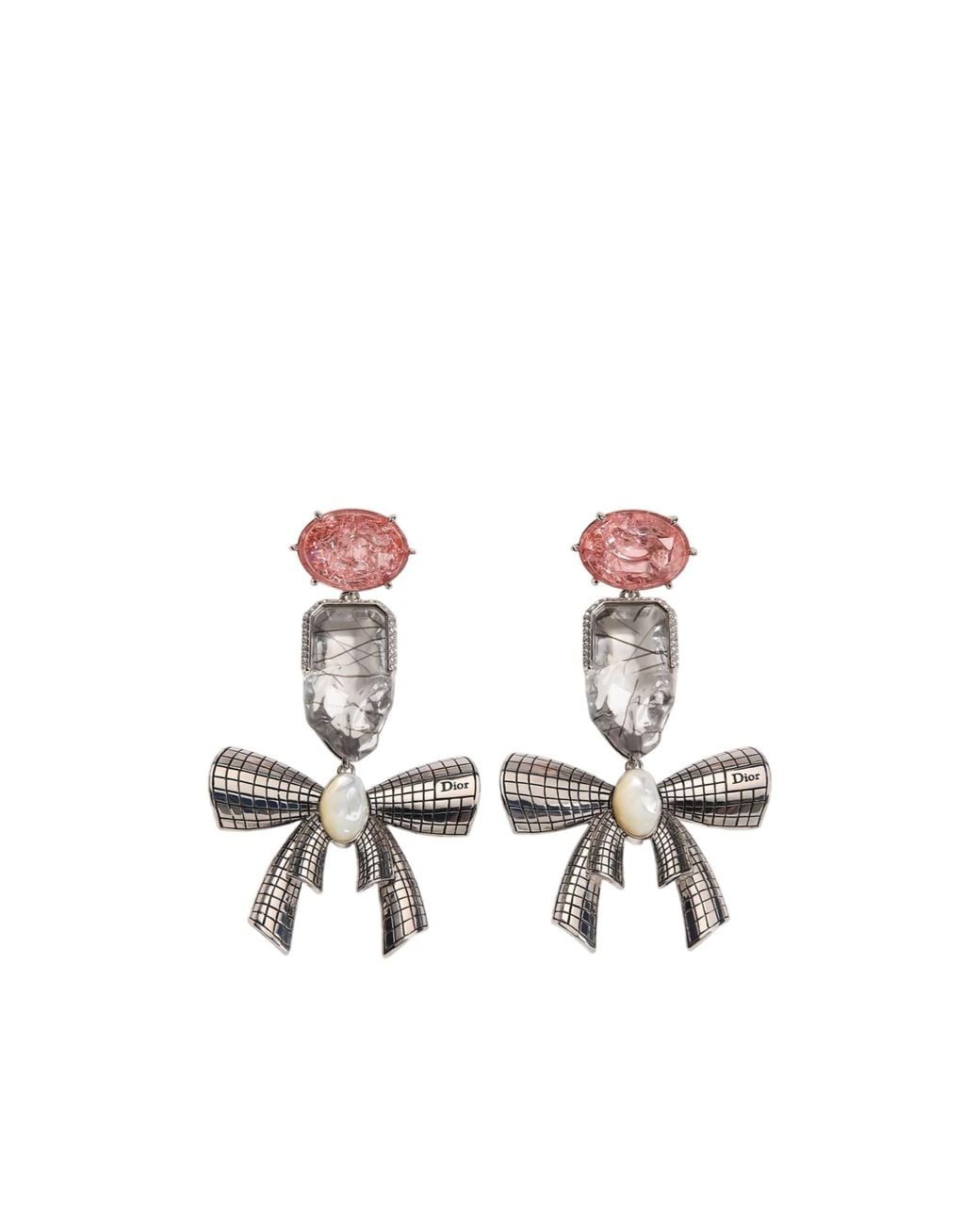 Dior White Deco Earrings