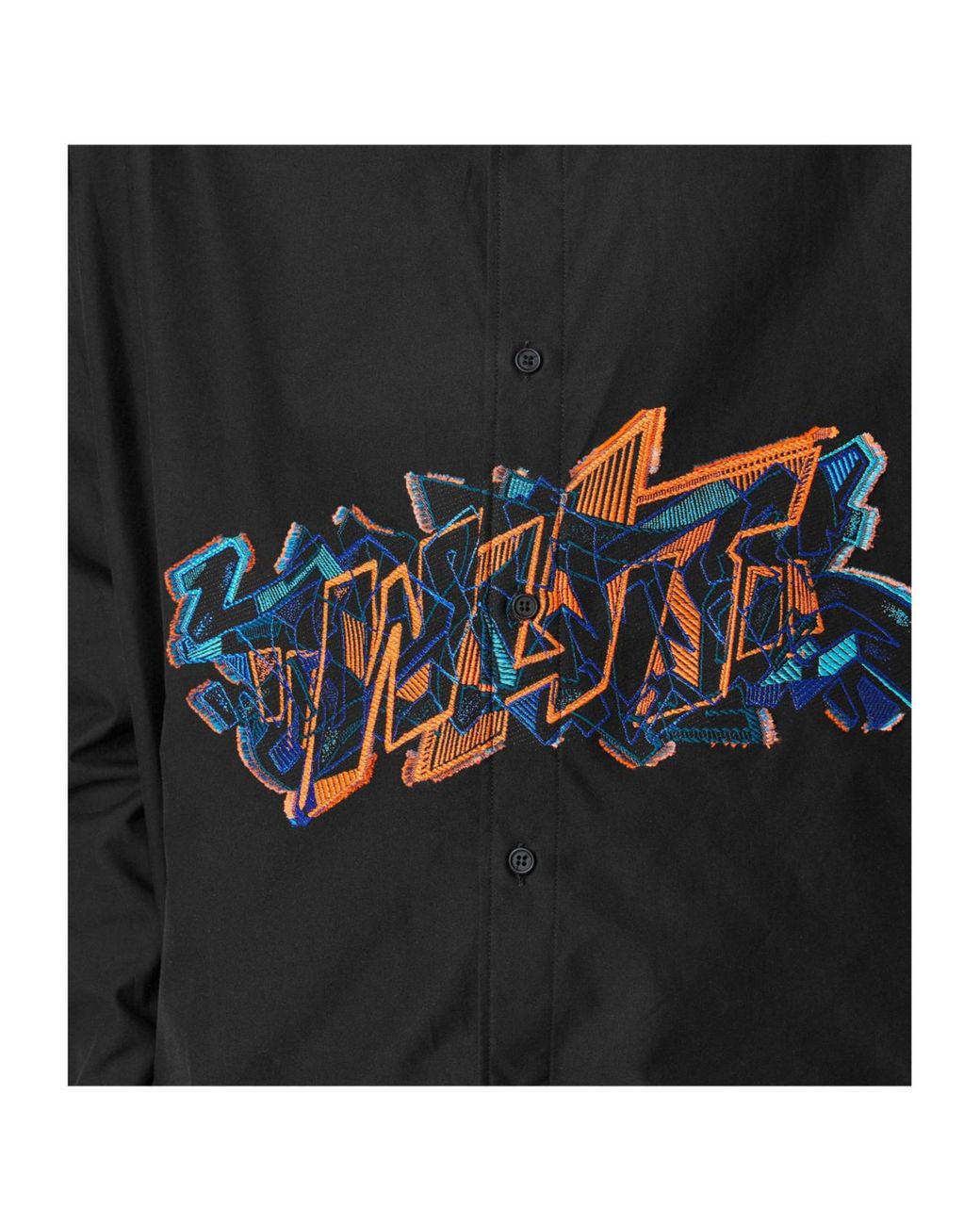 Off-White c/o Virgil Abloh Black Loose Long-Sleeve Shirt With Graffiti Print for men