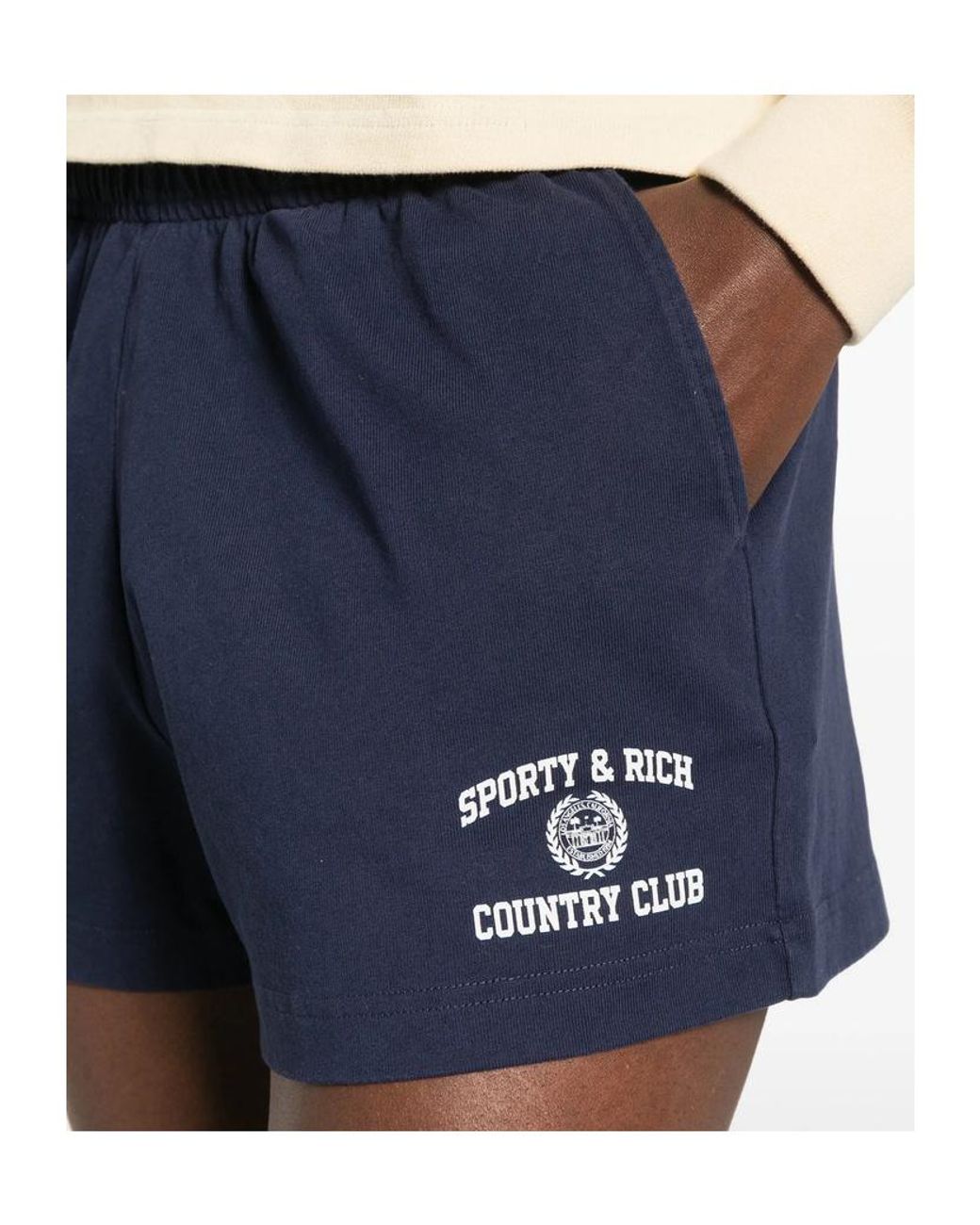 Sporty & Rich Blue Elastic Waist Shorts