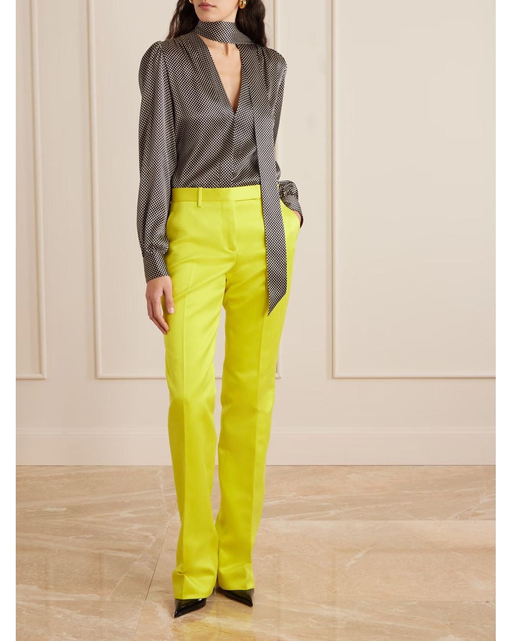 Tom Ford Yellow Casual Pants With Belt Loops