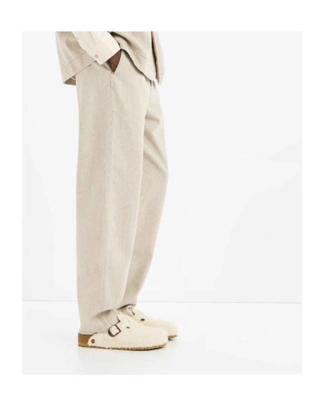 Birkenstock Boston Wool Clogs in White for Men | Lyst
