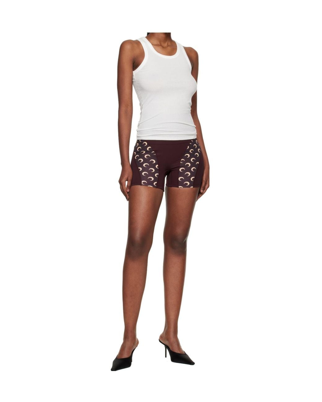 MARINE SERRE Red Athleisure Mini Shorts