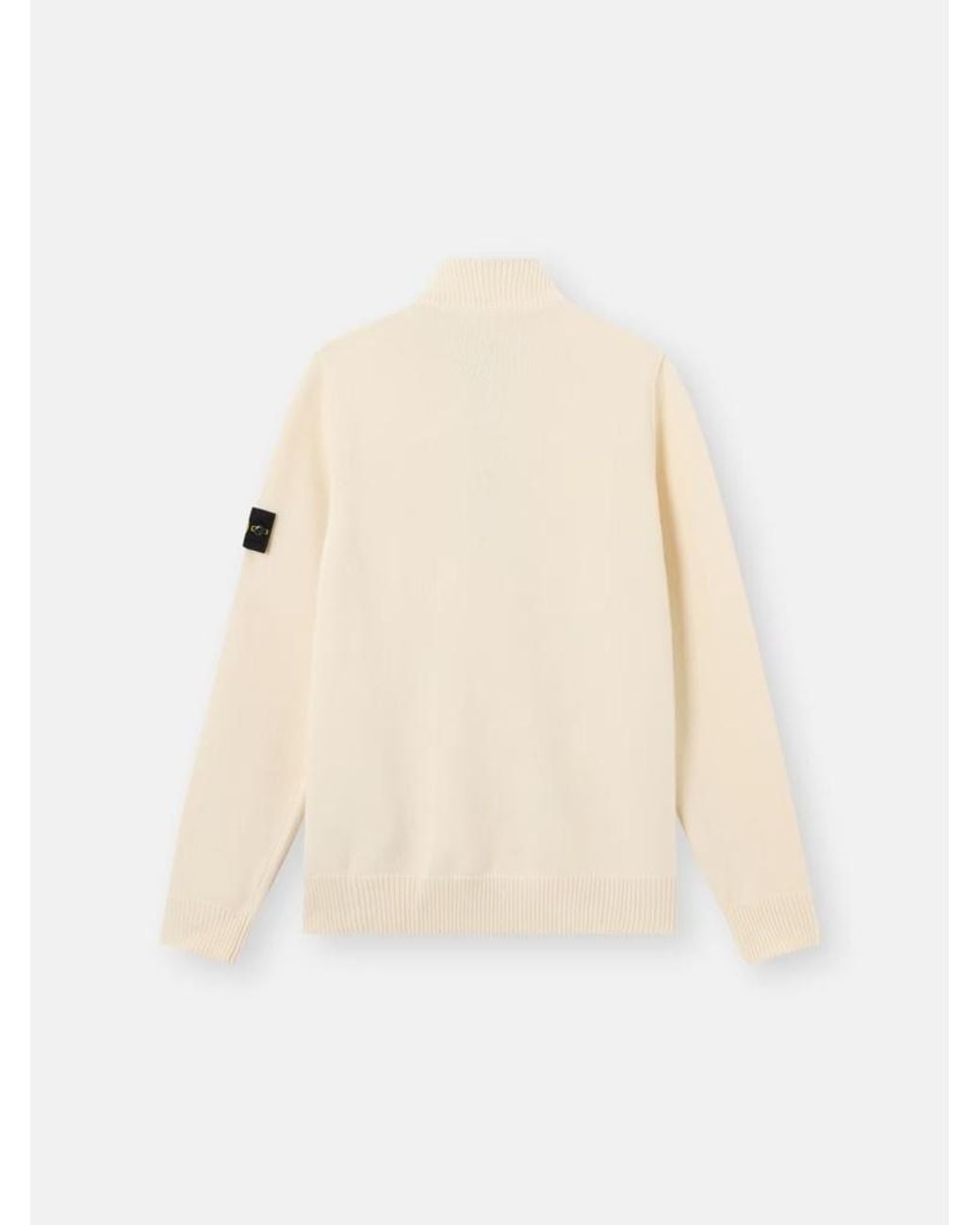 Stone Island White Soft Wool Blend Sweater for men
