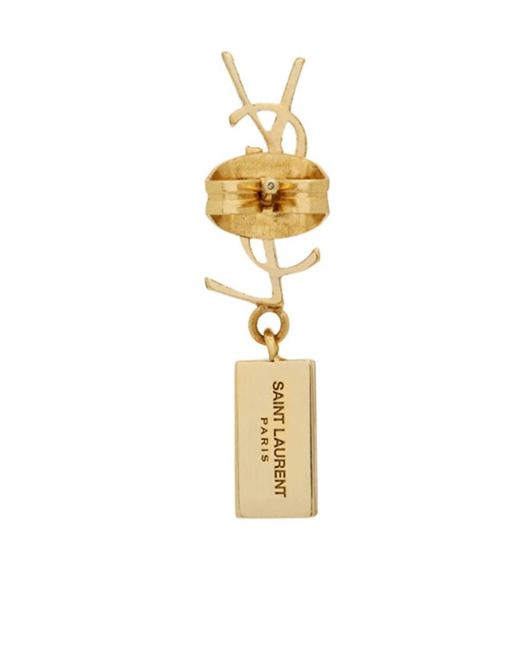 Saint Laurent Metallic Cassandre Single Earring