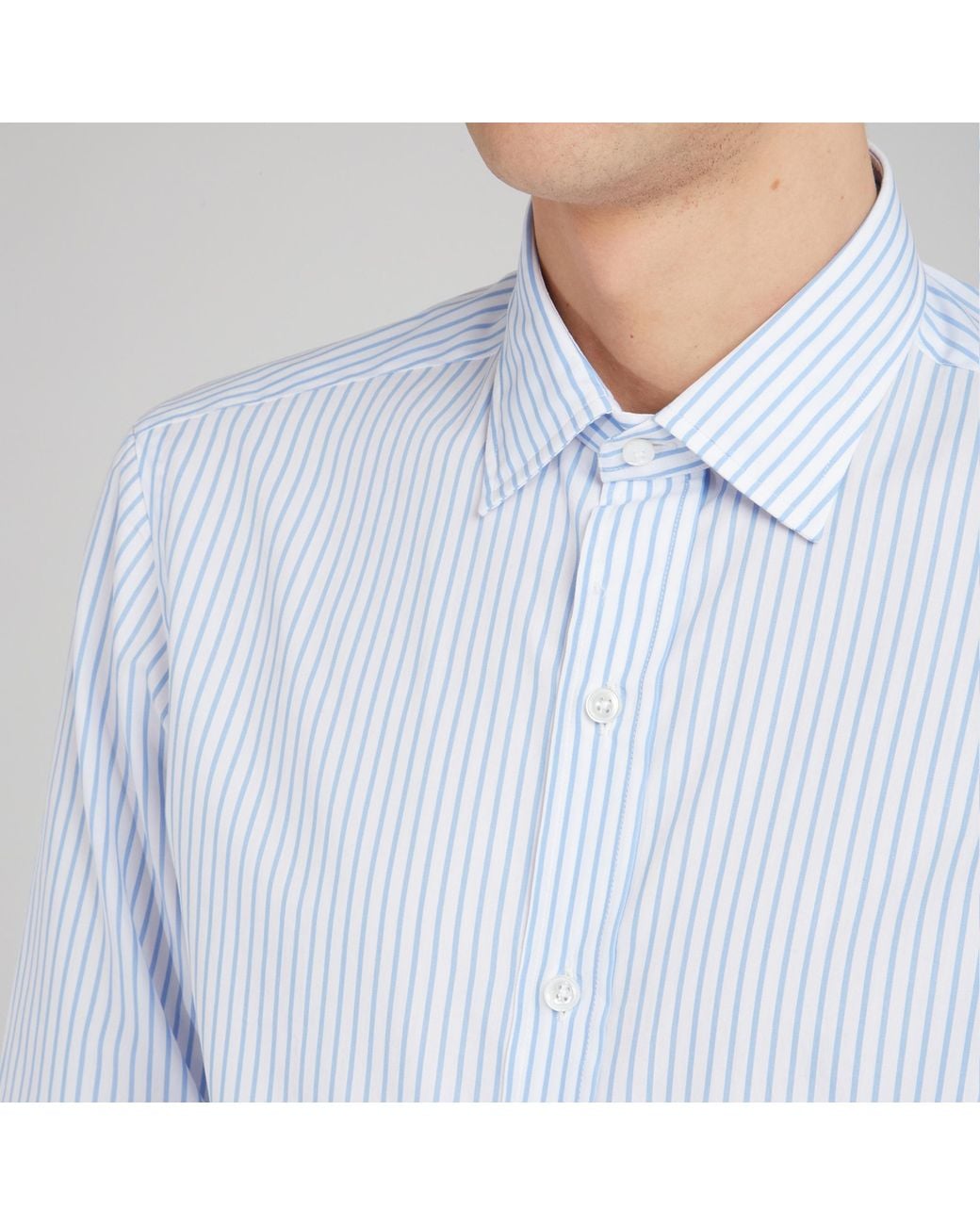 Salvatore Piccolo Blue Striped Long-Sleeve Shirt for men