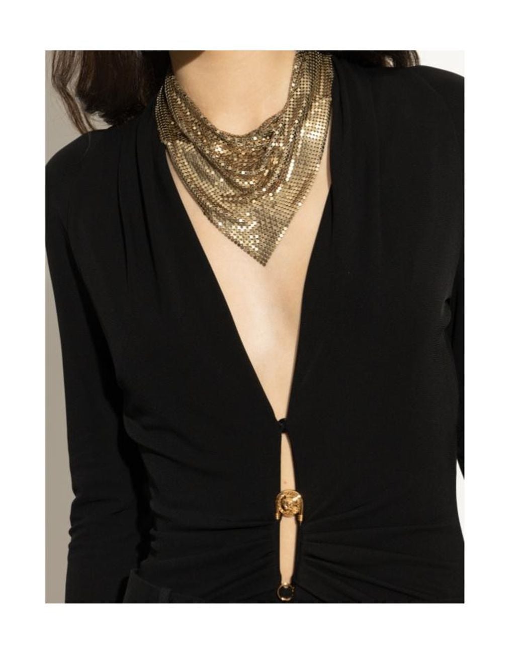 Versace White Medusa Head Motif Embellished Necklace