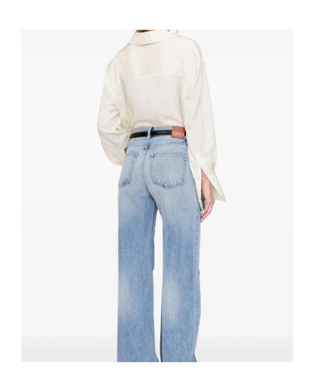 Anine Bing White Bridget Striped Shirt