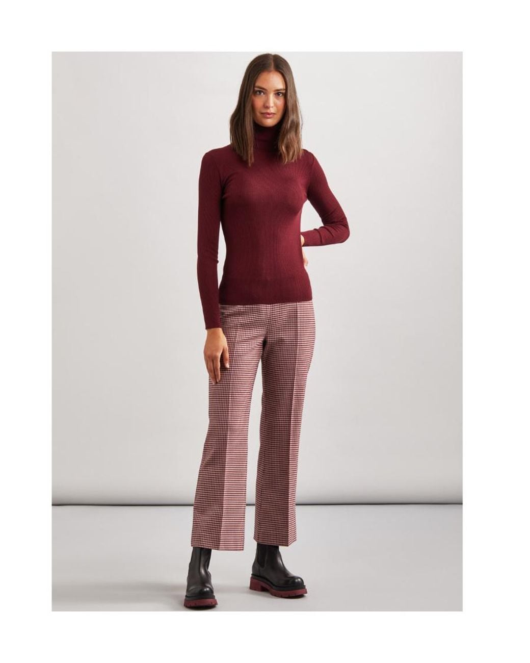 P.A.R.O.S.H. Houndstooth Flared Trousers