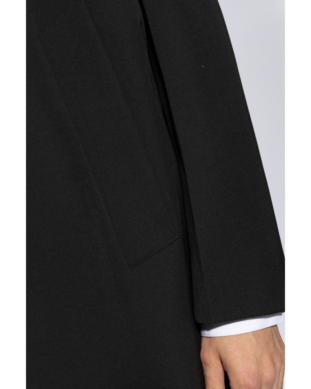 Jil Sander Black Concealed Button Coat for men