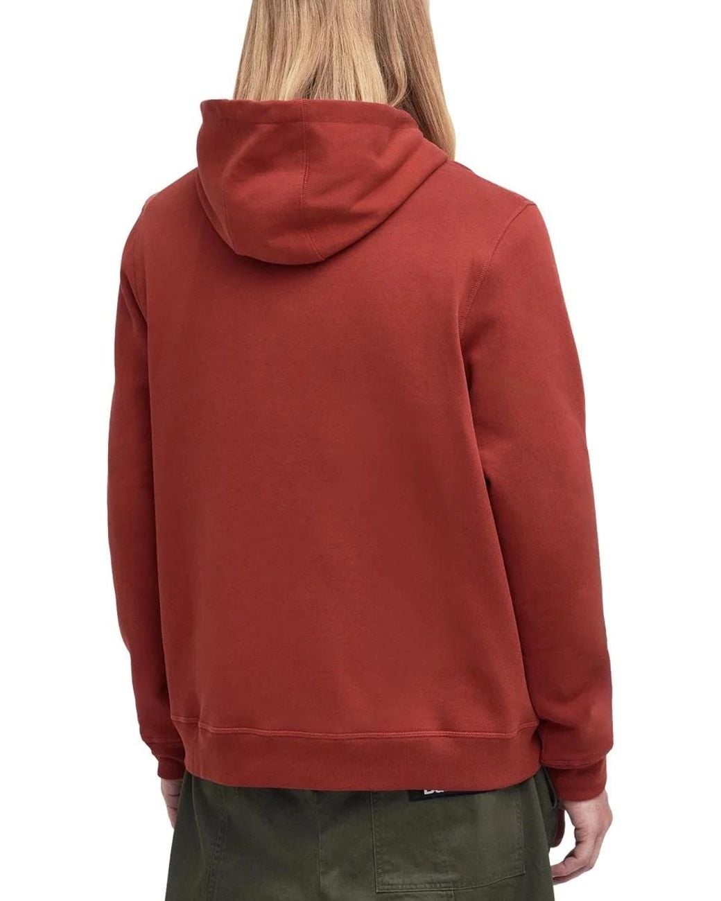 Maison Kitsuné Red Barbour X Maison Kitsuné Fox Head Hoodie for men