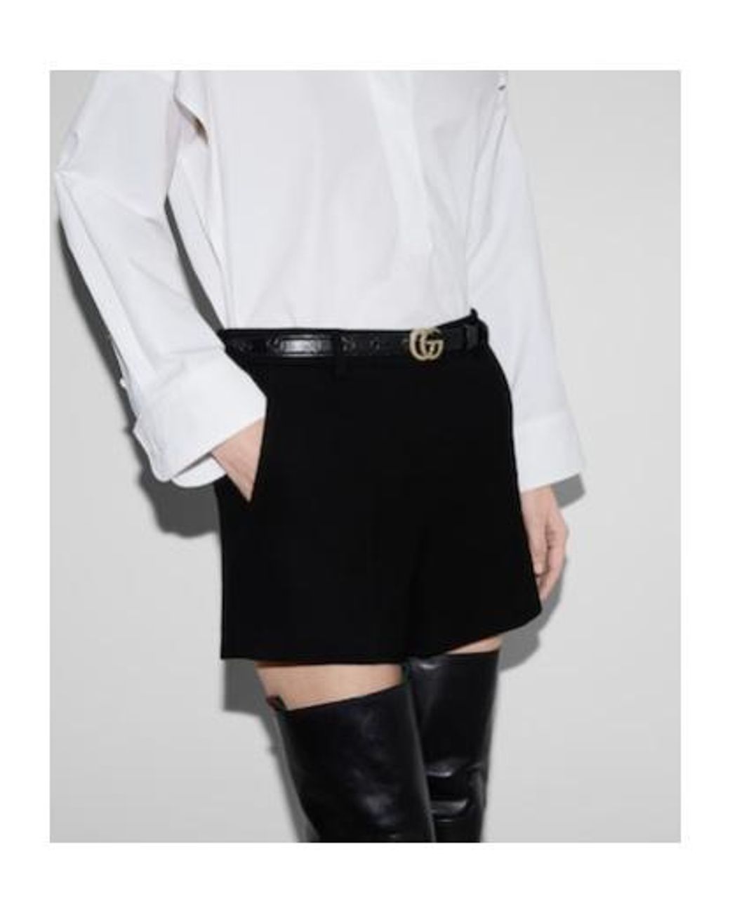 Gucci White Gg Milano Thin Belt