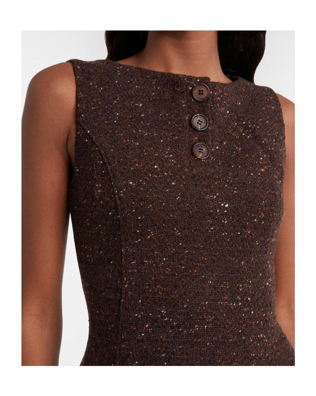ShuShu/Tong Brown Knitted Wool-Blend Minidress