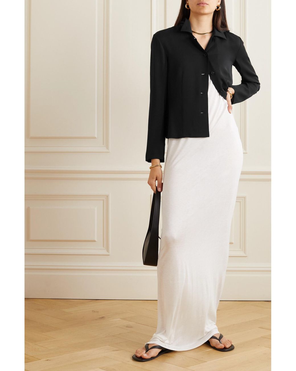 The Row Black Long-Sleeved Shirt