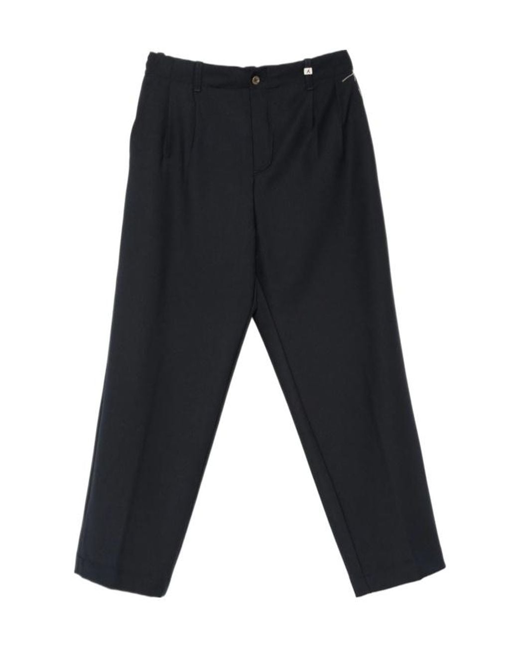 Myths Black Pleated-Front Wide-Leg Trousers for men