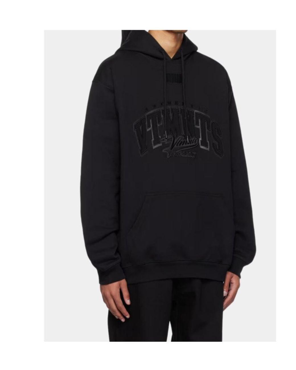 VTMNTS Black College Hoodie for men