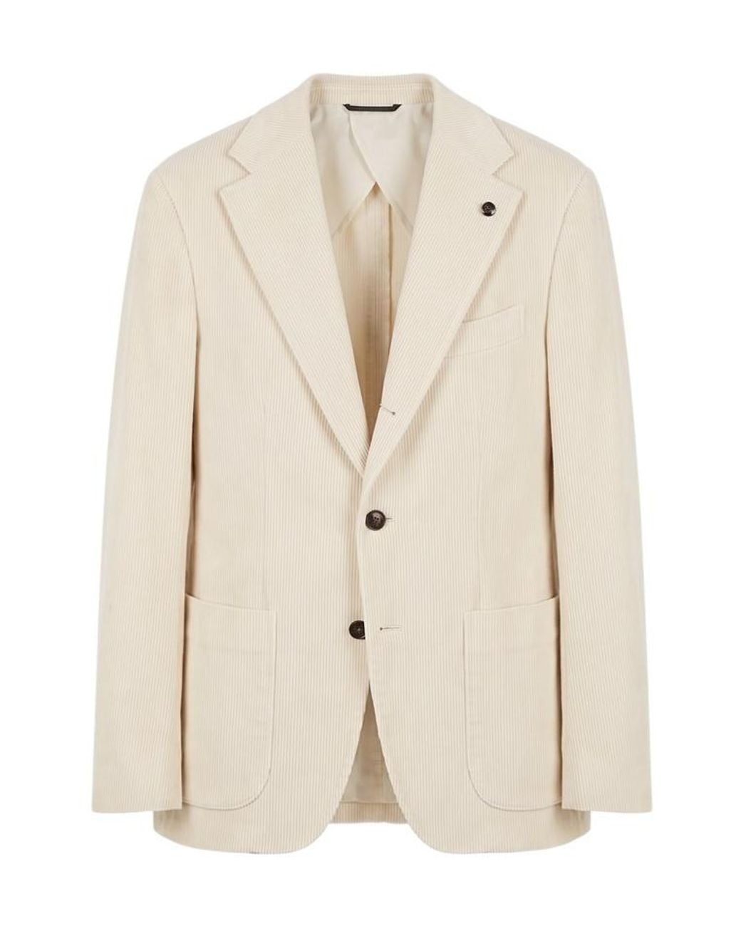 Peserico Natural Single-Breasted Corduroy Blazer for men