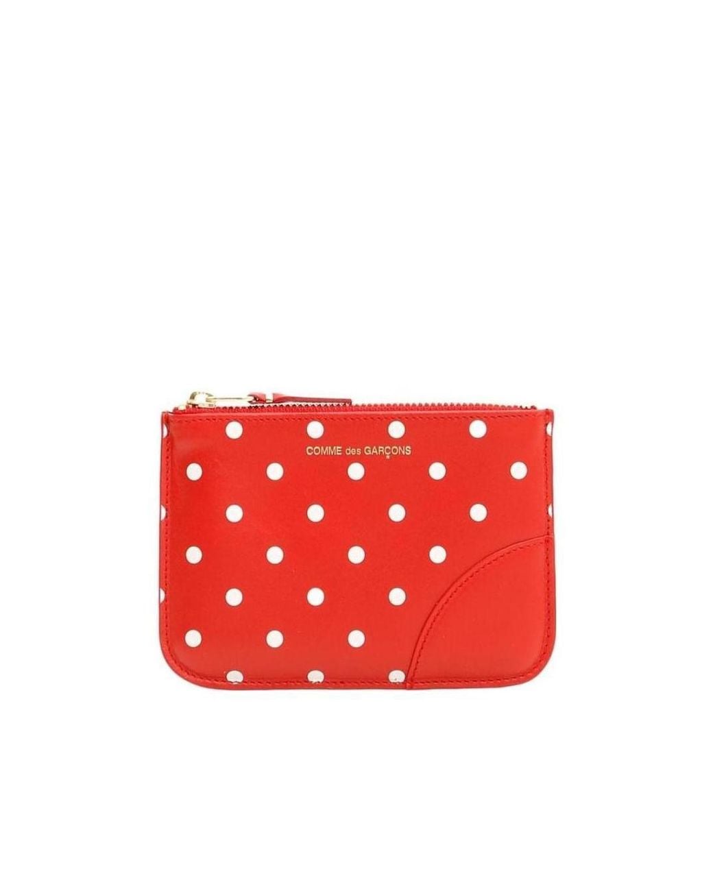 Comme des Garçons Red Comme Des Garçons Wallet Polka Dot Printed Coin Zipped Wallet for men