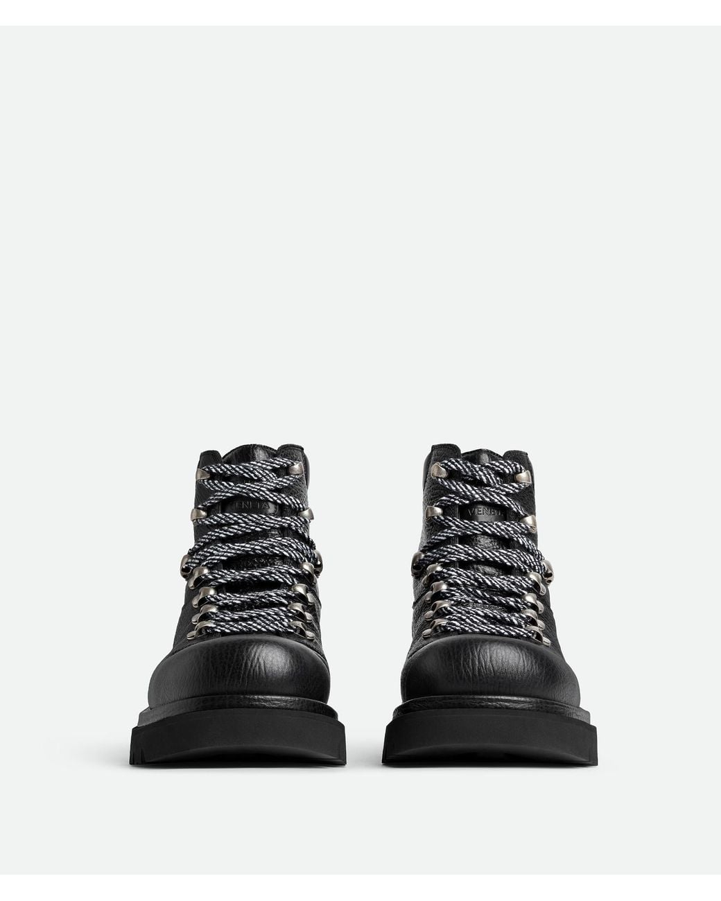 Bottega Veneta Black Lug Hiking Ankle Boots for men