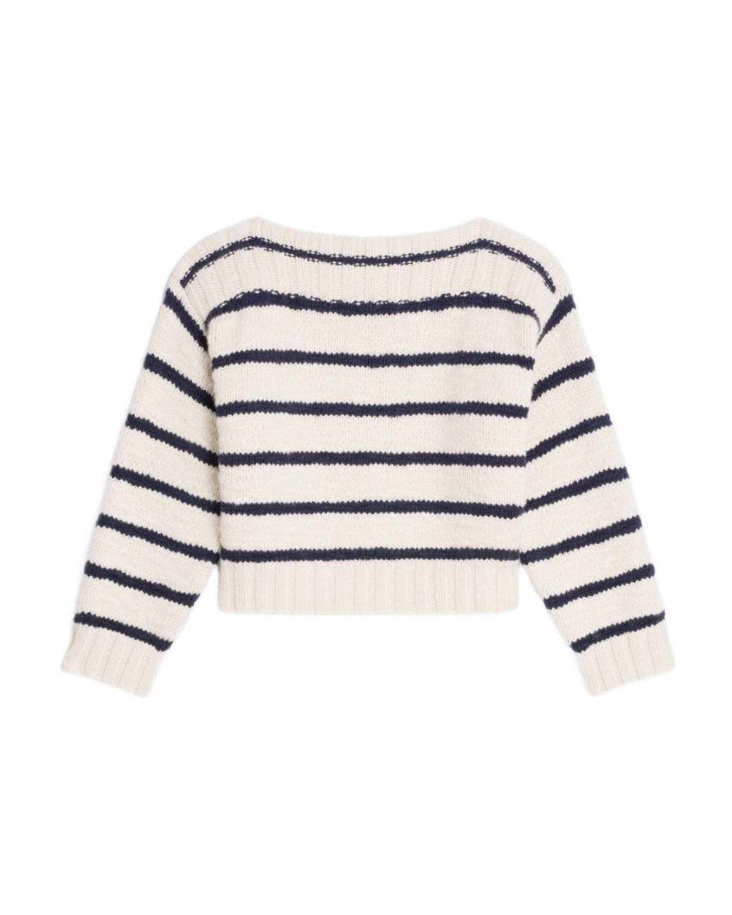 Céline White Boat Neck Jumper