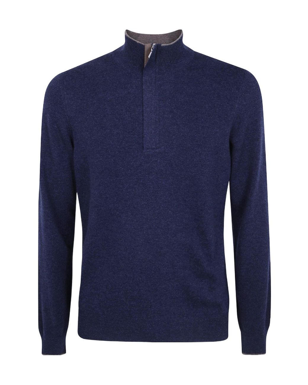 Gran Sasso Blue Half-Zipped Jumper for men