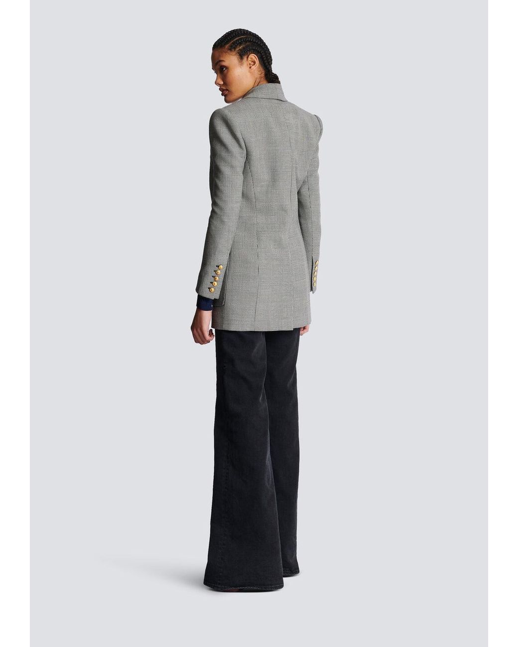 Balmain Gray 1-Button Jacket