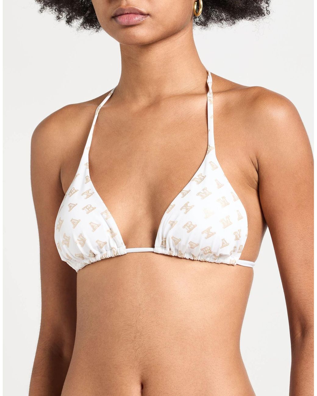 Max Mara White Triangle Bikini Top