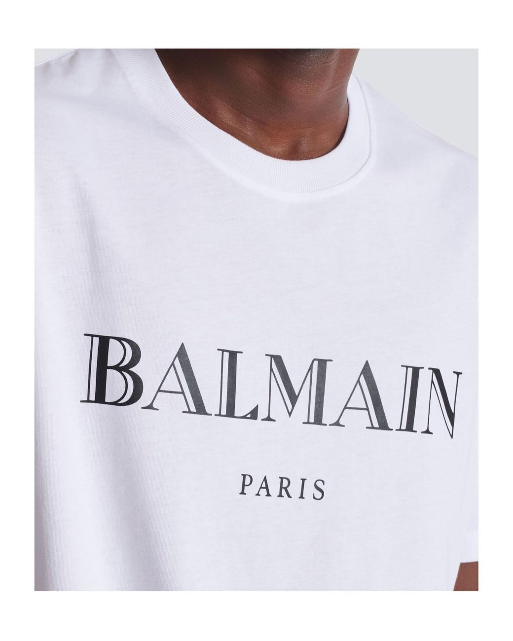 Balmain White T-Shirt With Print for men