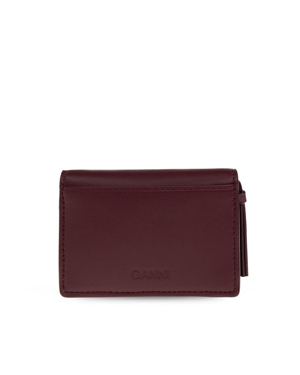 Ganni Brown Bou Teddy Printed Card Holder