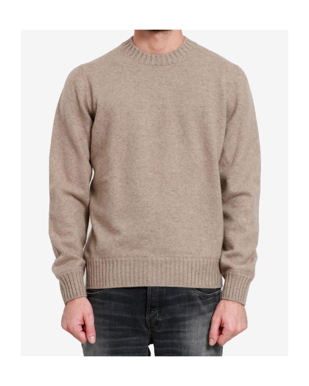 Gran Sasso Brown Crew Neck Sweater for men