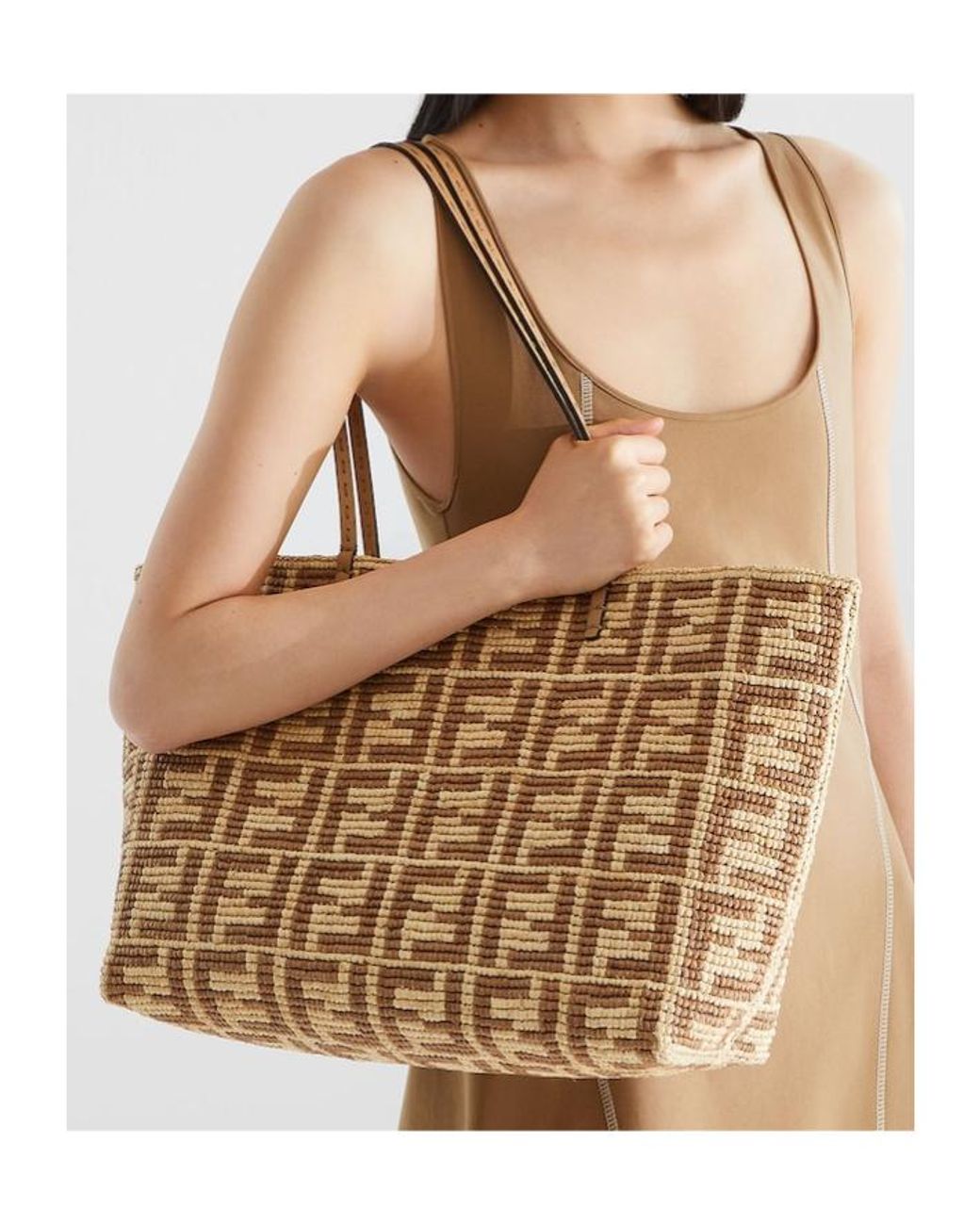 【FENDI】ROLL LARGE PAGLIA CROCHET◆8BH425AS3B Roll Large Raffia Brown | Fendi