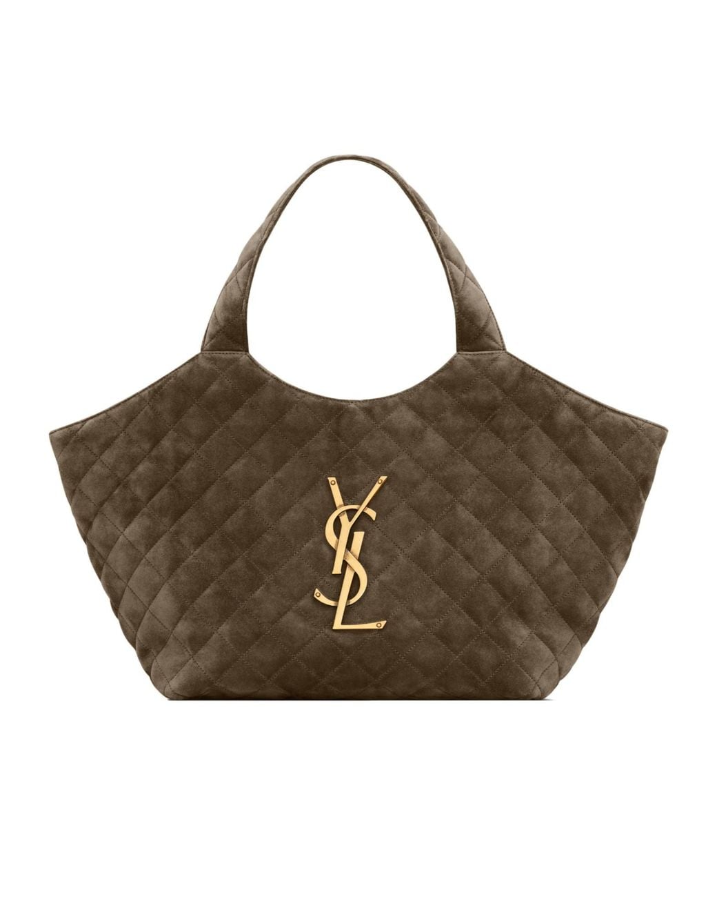 Saint Laurent Brown Icare Quilted Medium Tote Bag