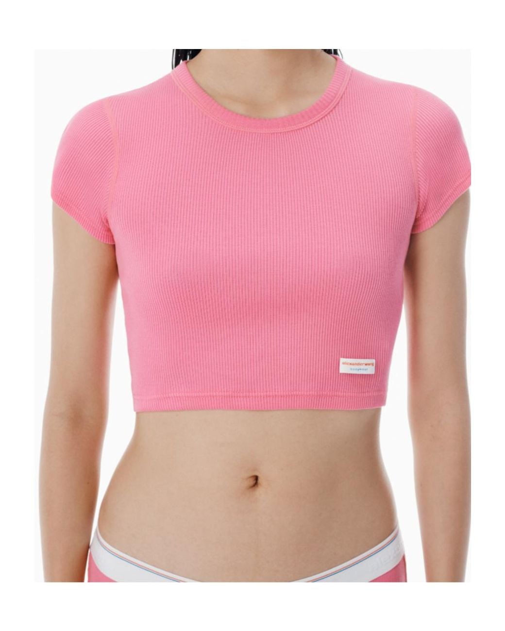 Alexander Wang Pink Cotton Baby Cropped Tee for men