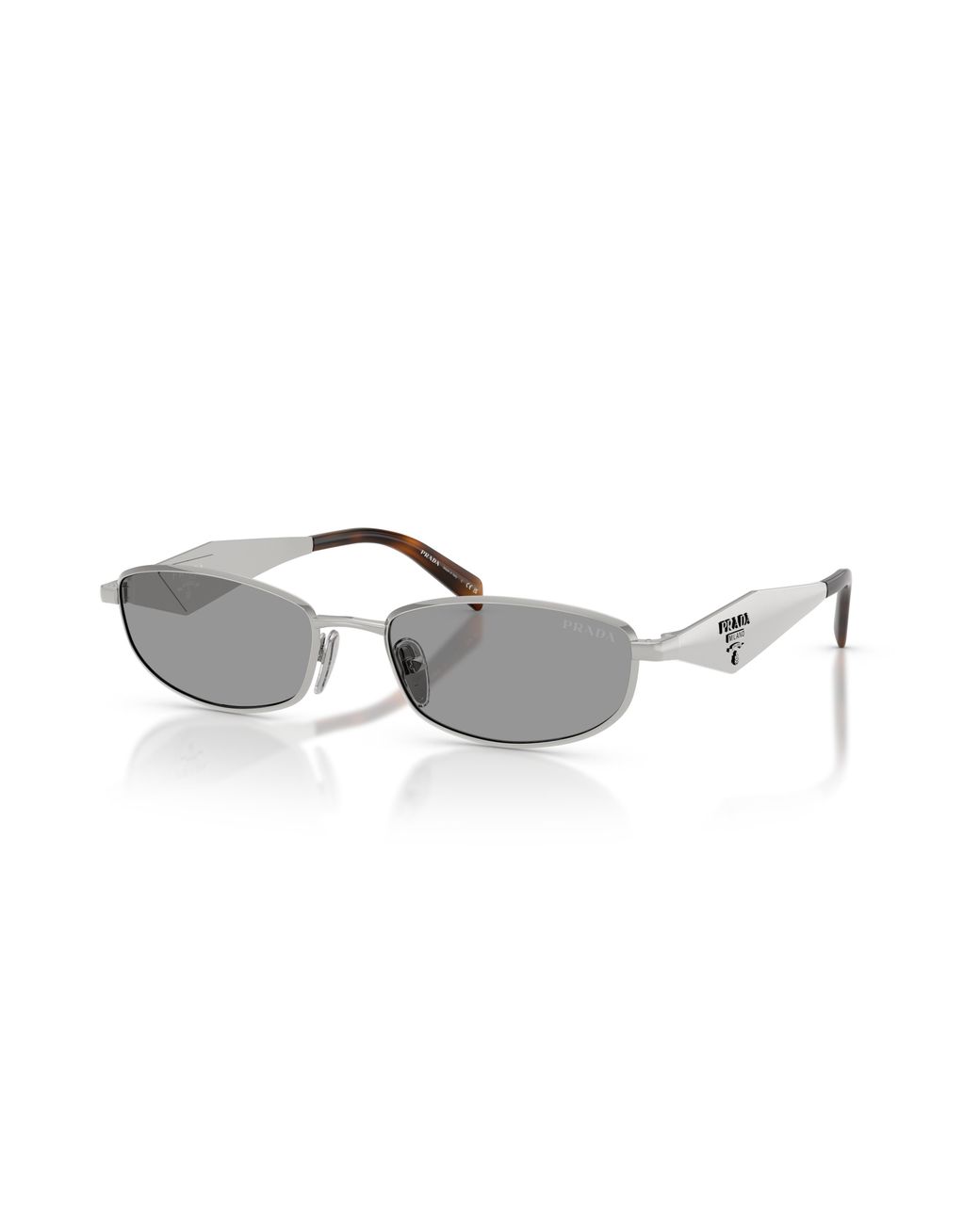 Prada White Eyewear Geometric Frame Sunglasses