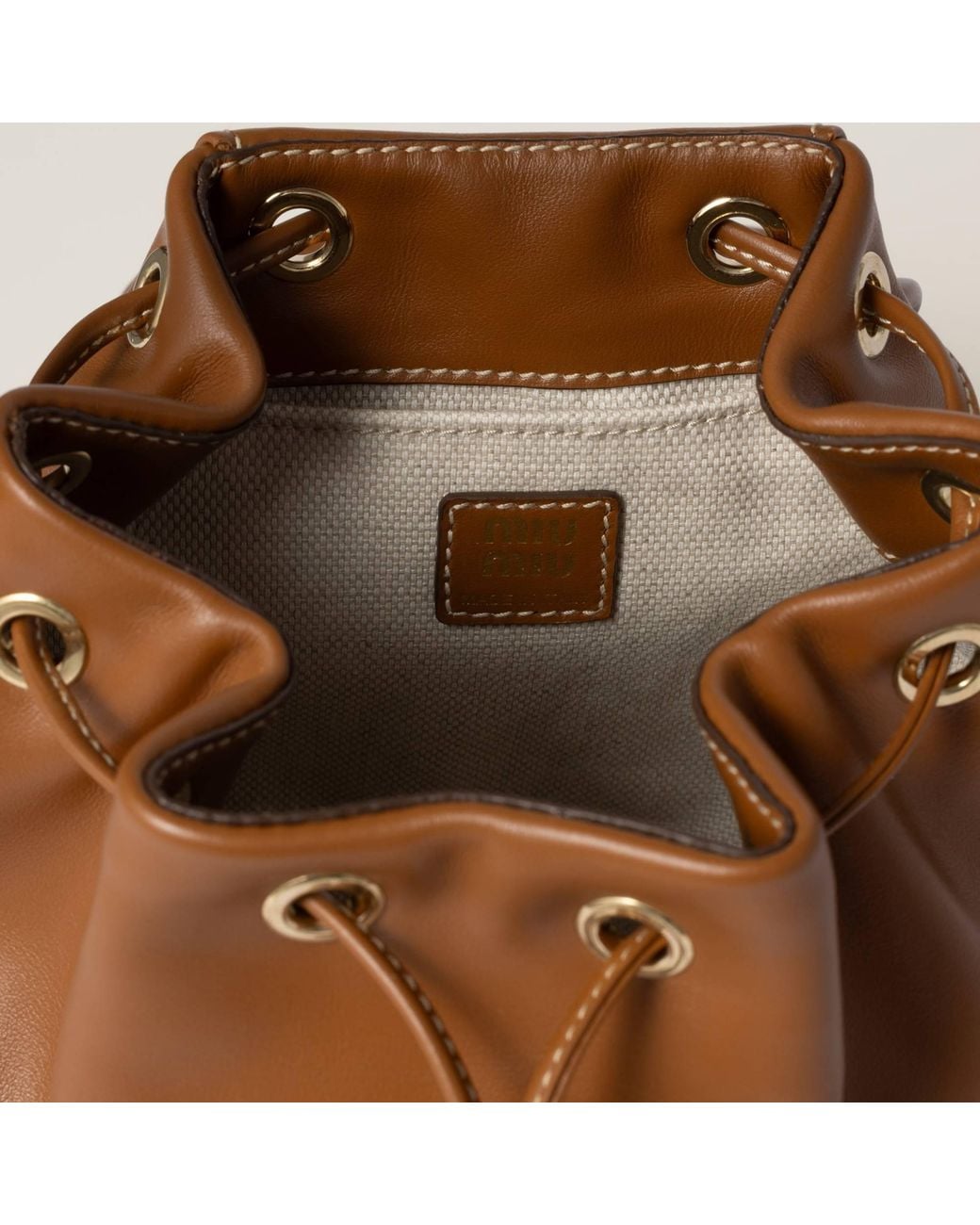Miu Miu Brown Leather Backpack