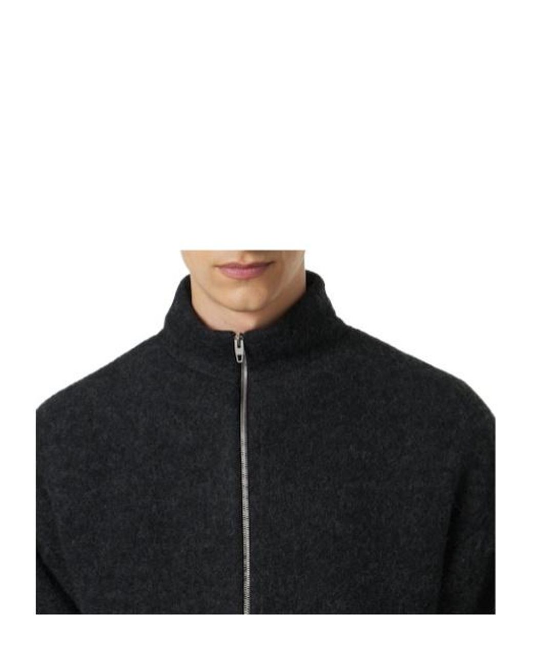 Jil Sander Black Wool-Blend Fleece Sweatshirt for men