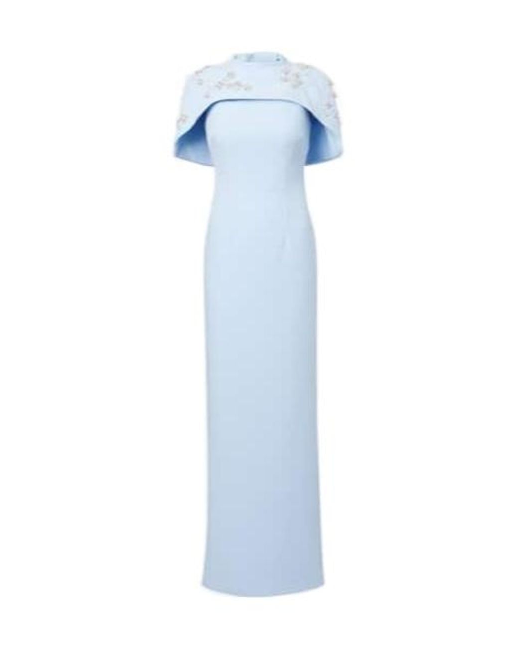 Safiyaa Blue Embellished Caped Gown