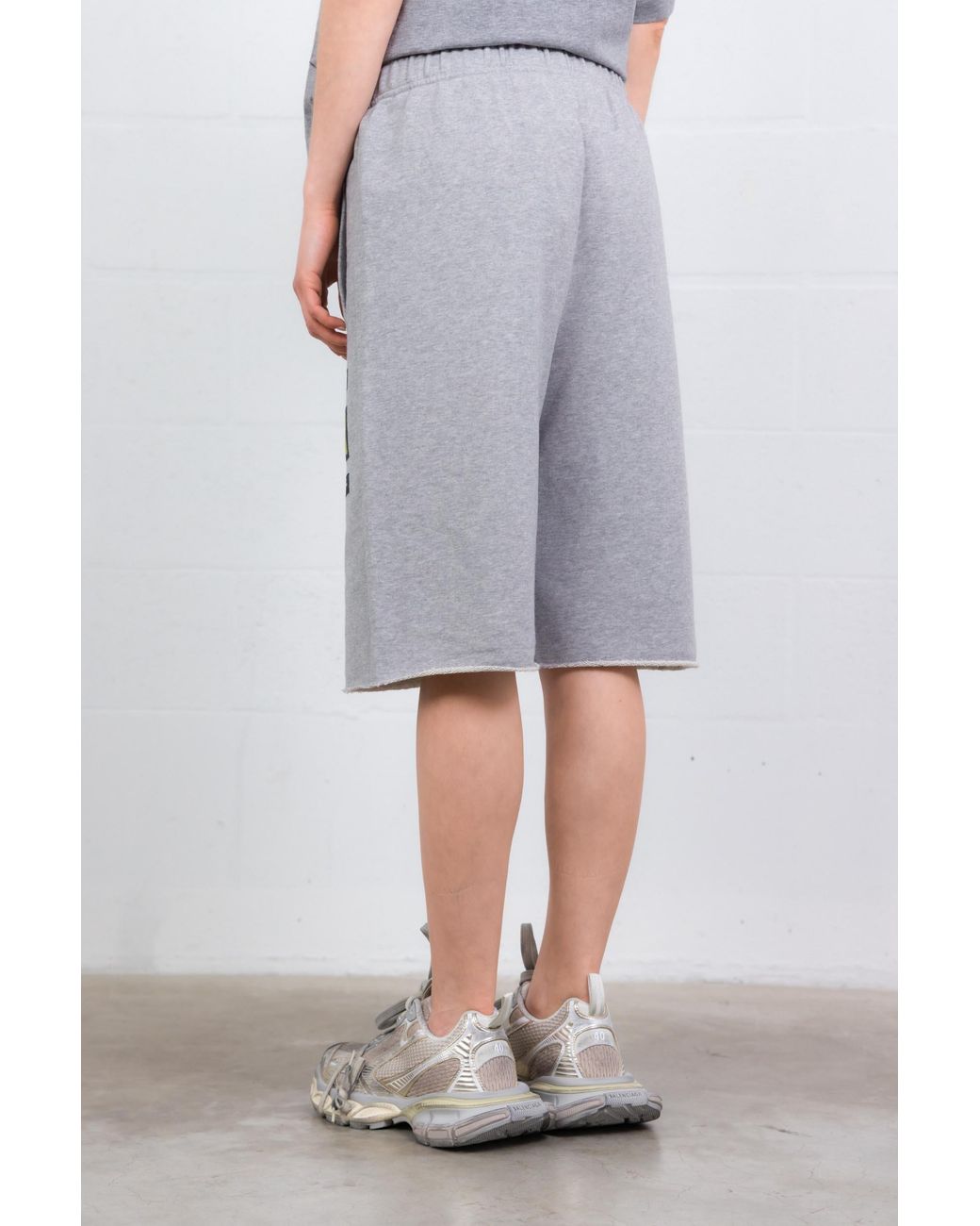 MM6 by Maison Margiela Gray Patch Drawstring Shorts for men