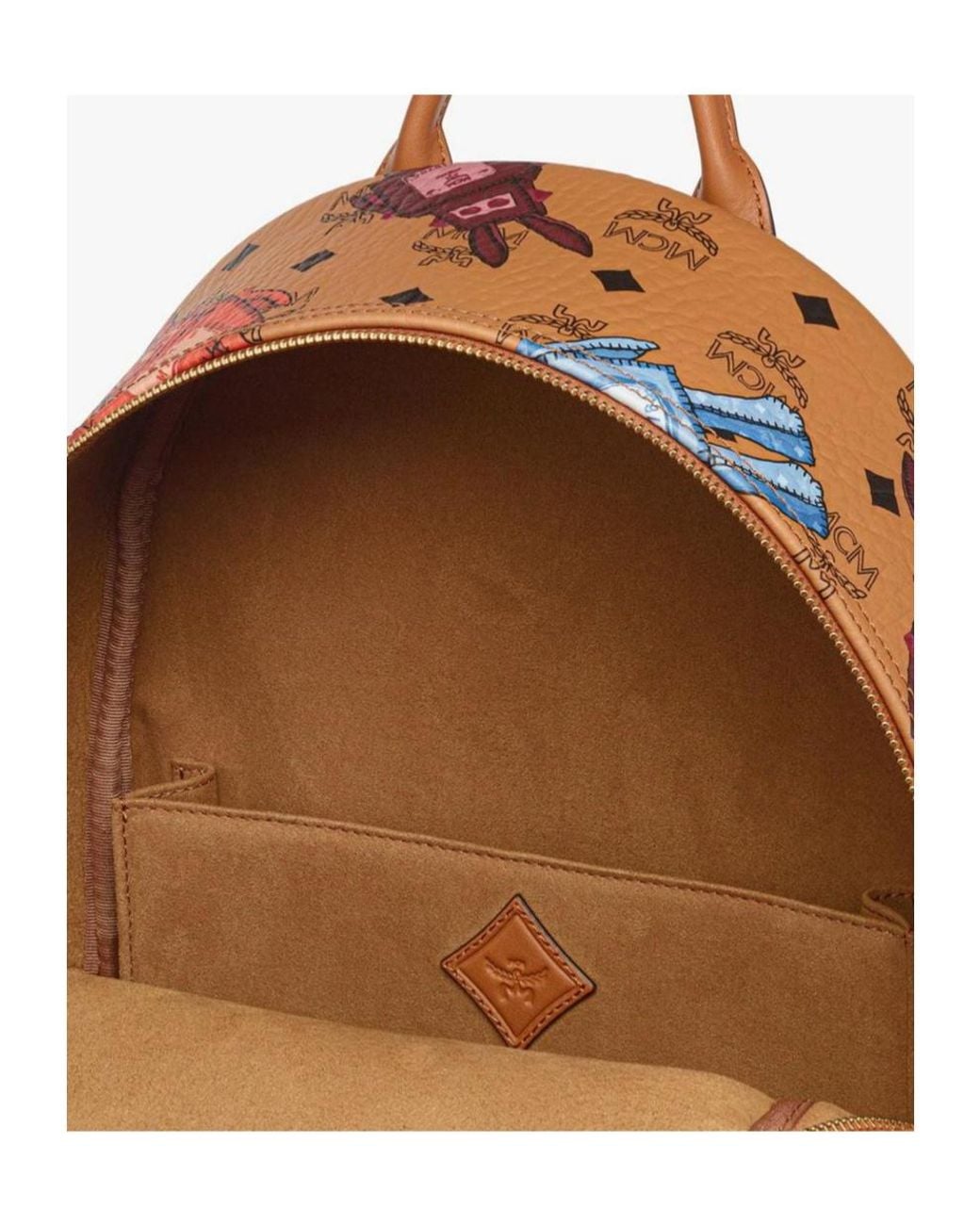 MCM Orange Stark Rabot-Graphic Backpack for men