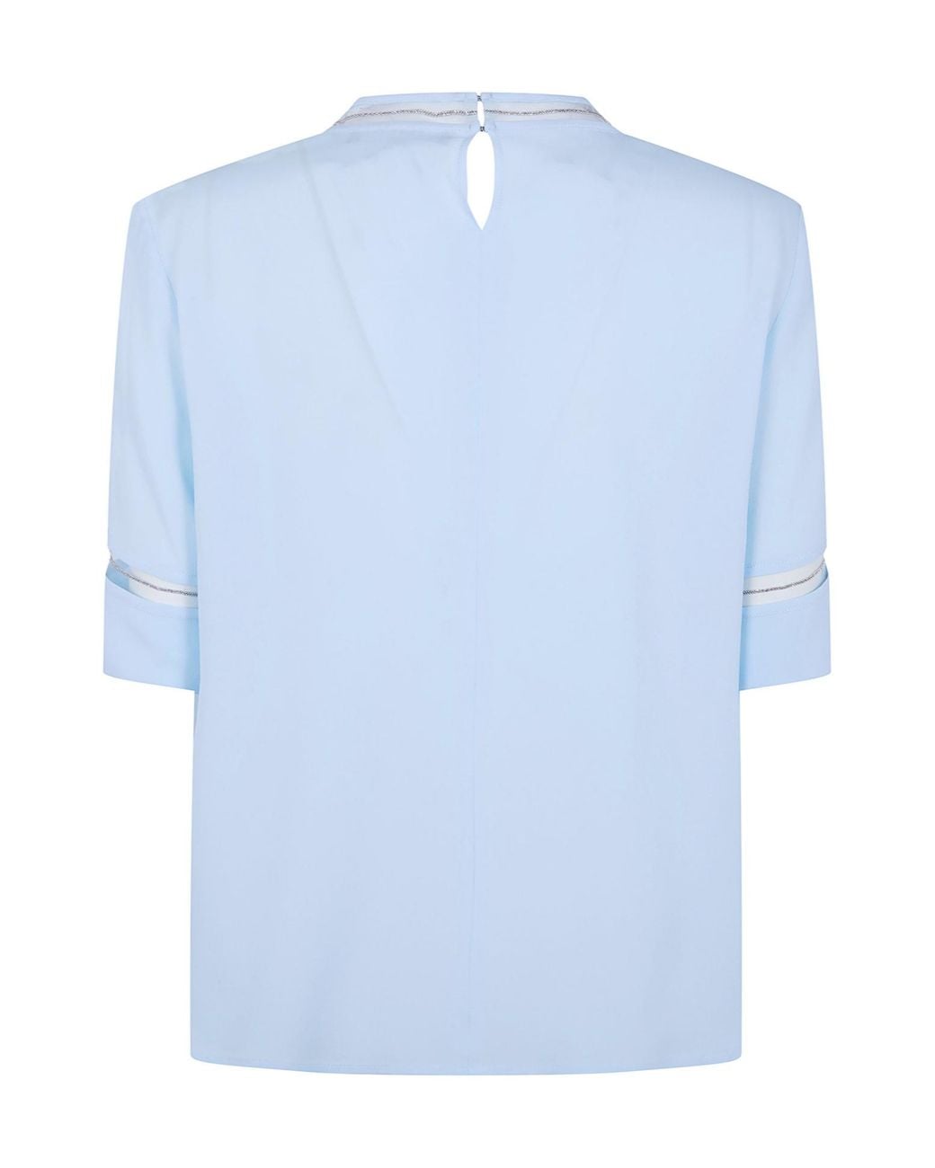 Fabiana Filippi Blue Short Sleeved Embellished Detail T-Shirt