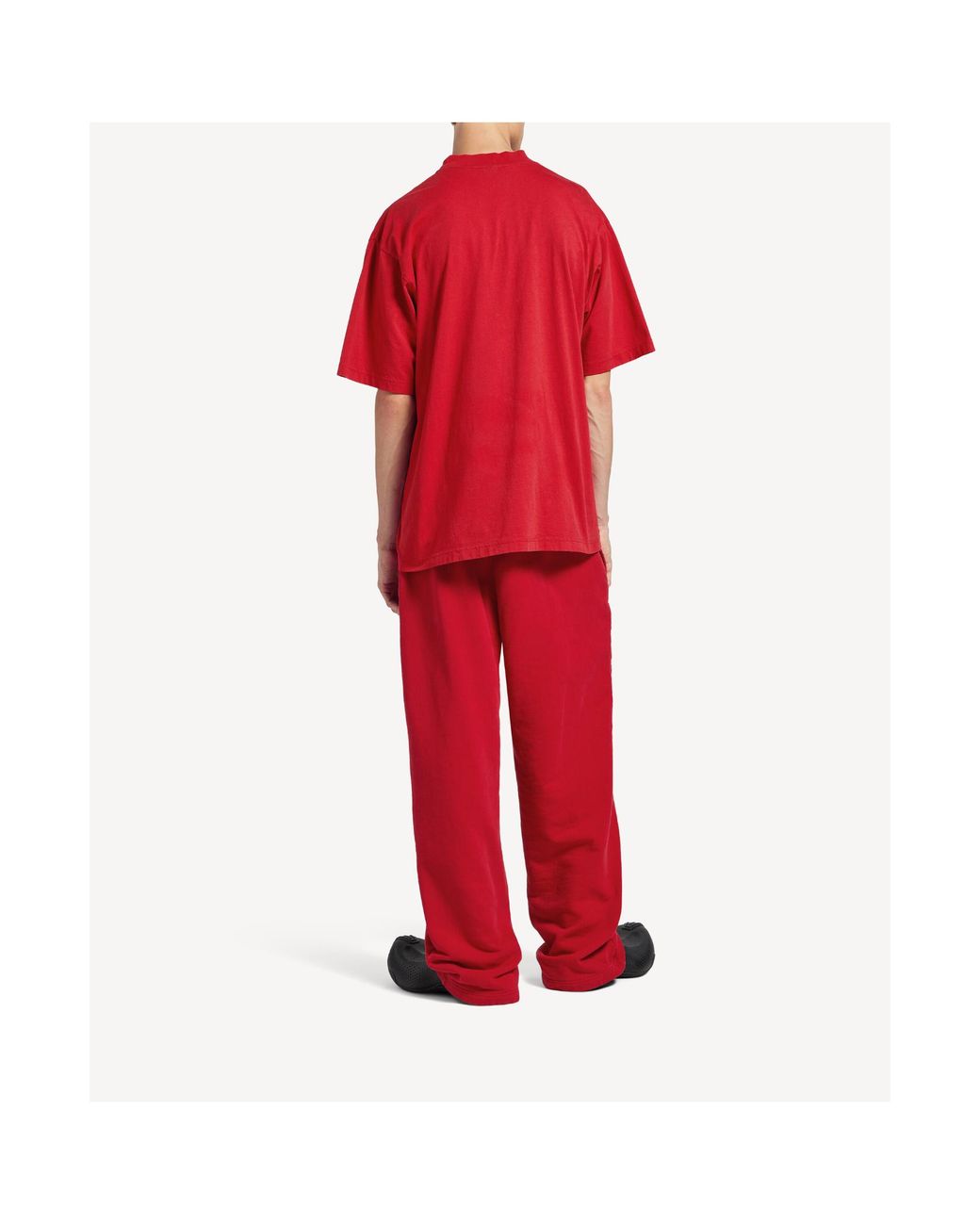 Balenciaga Red Cursive Medium Fit T-Shirt for men