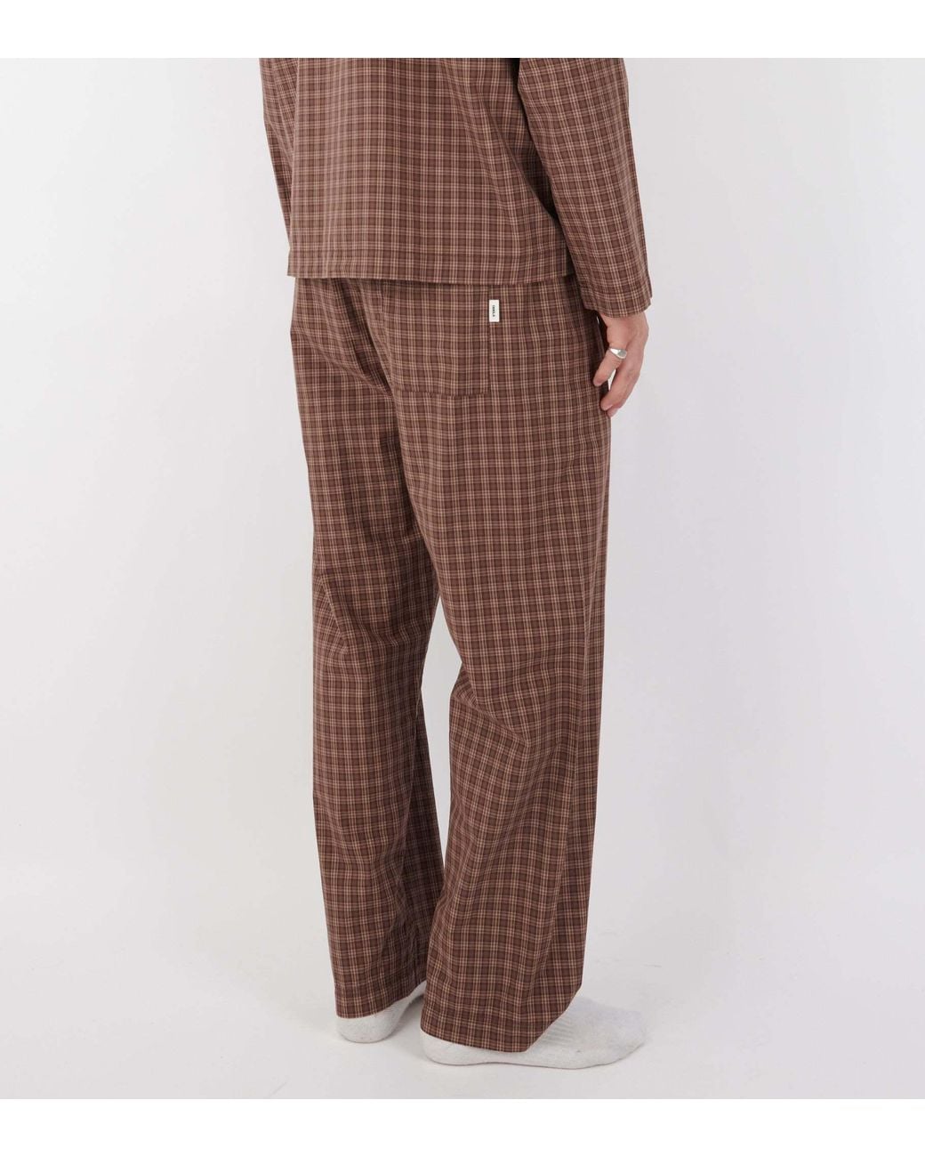 Tekla Brown Plaid Pajama Pants for men