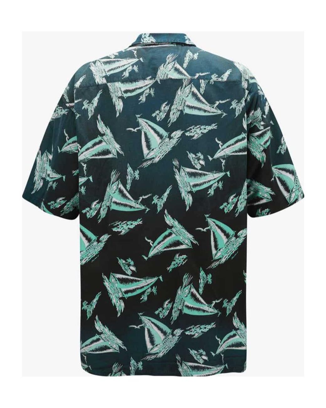 Maison Mihara Yasuhiro Green Pattern-Printed Short-Sleeved Shirt for men
