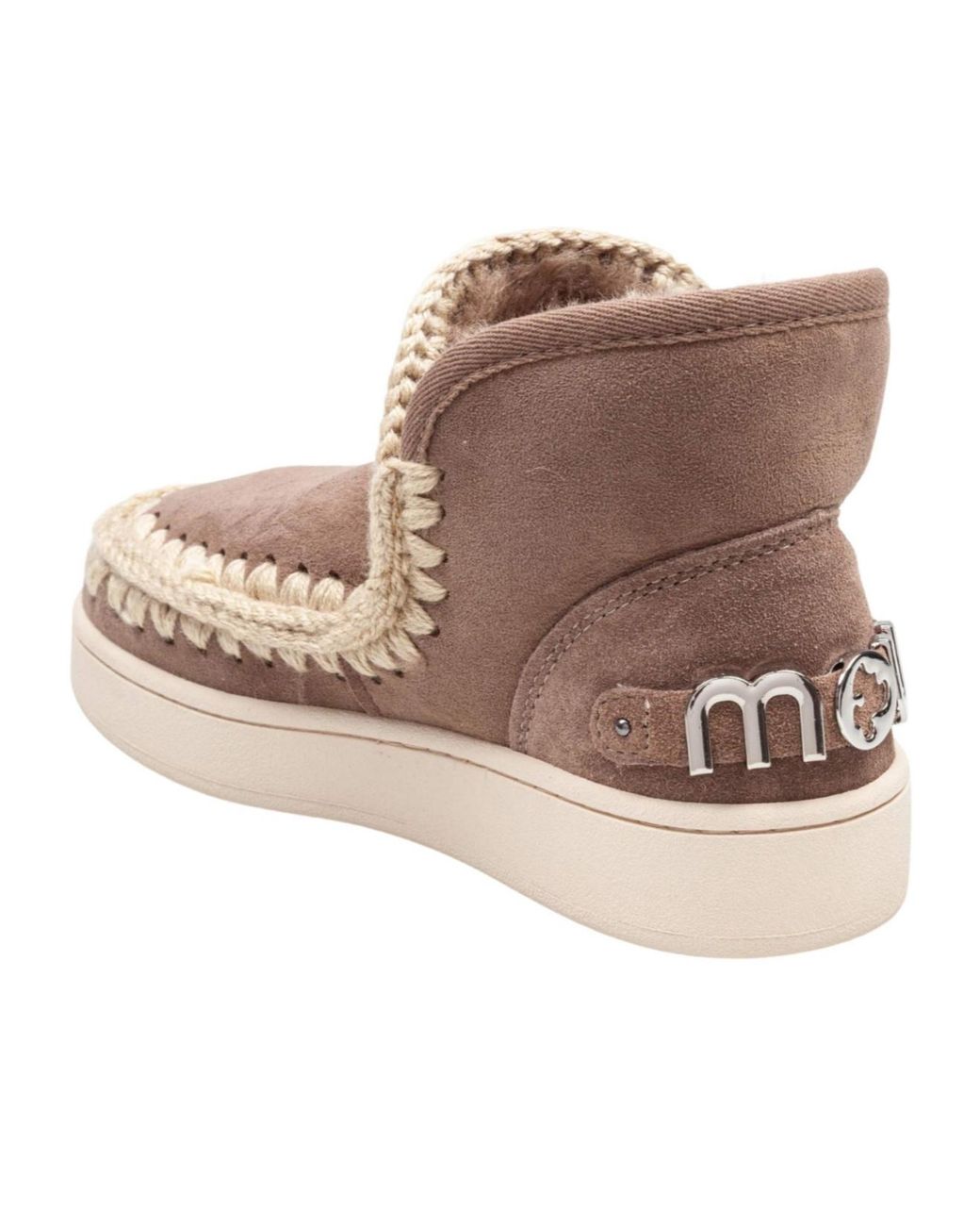 Mou Natural Round-Toed Snow Boots