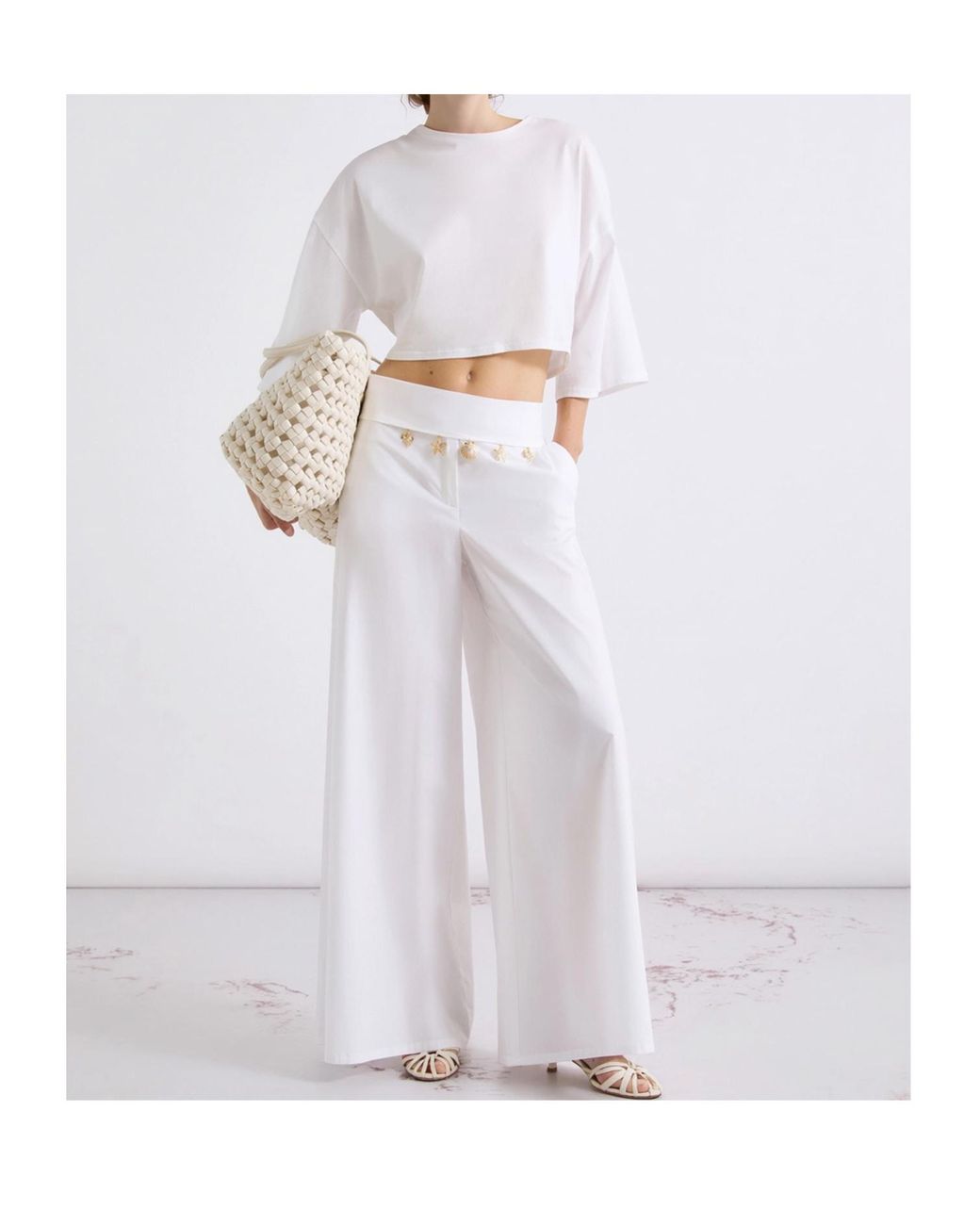 Marella White Pocket Casual Pants