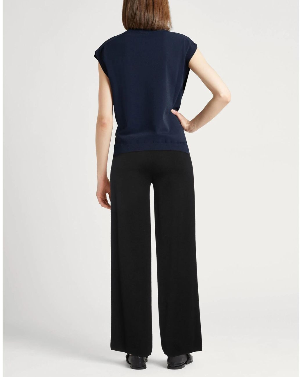 Max Mara Black Straight-Leg Wool Pants