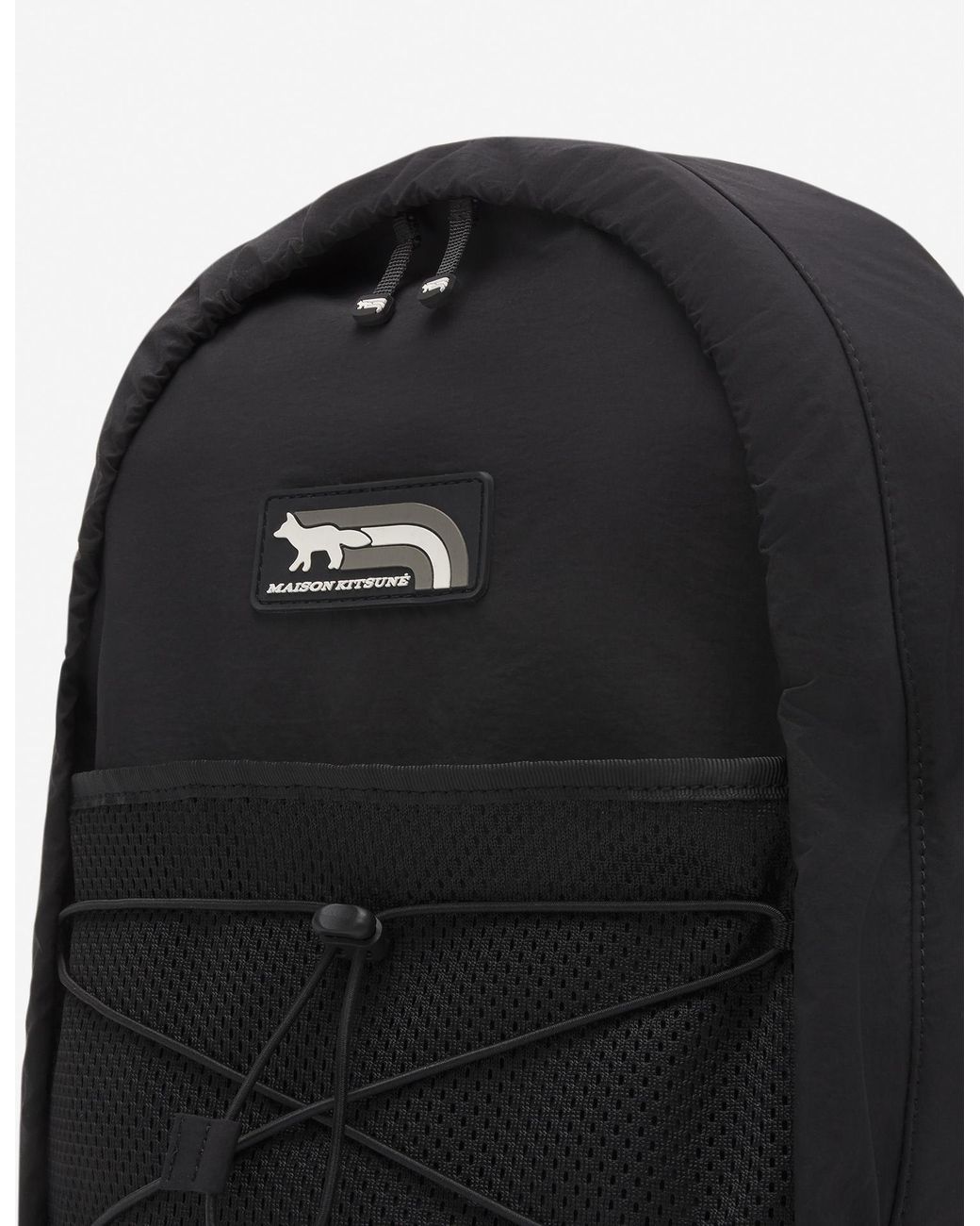 Maison Kitsuné Black Maison Kitsuné Flash Fox Patch Zipped Backpack for men