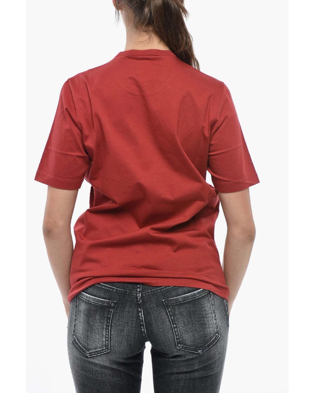 DSquared² Red Logo-Print Crew-Neck T-Shirt