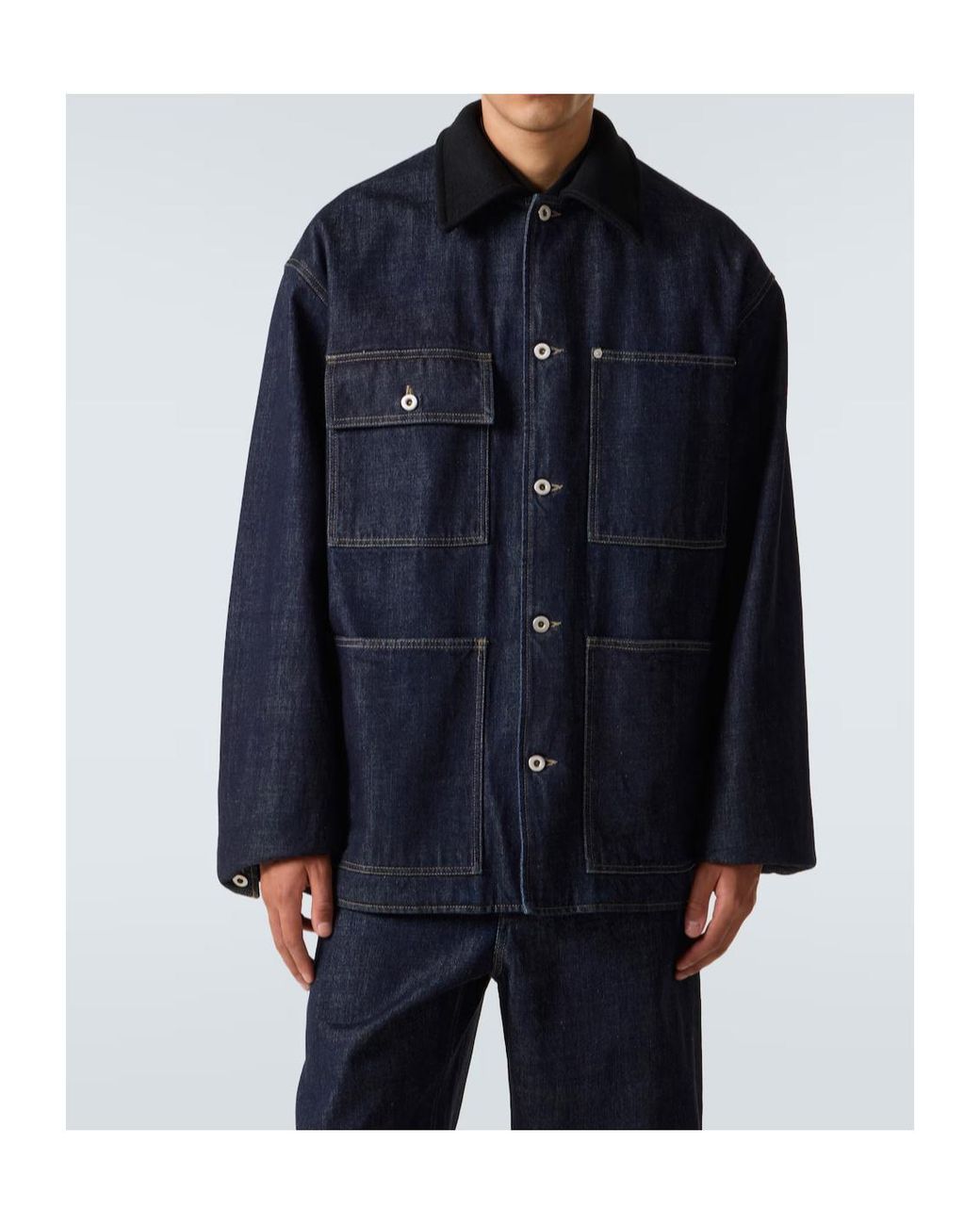 Jil Sander Blue Oversized Denim Jacket for men