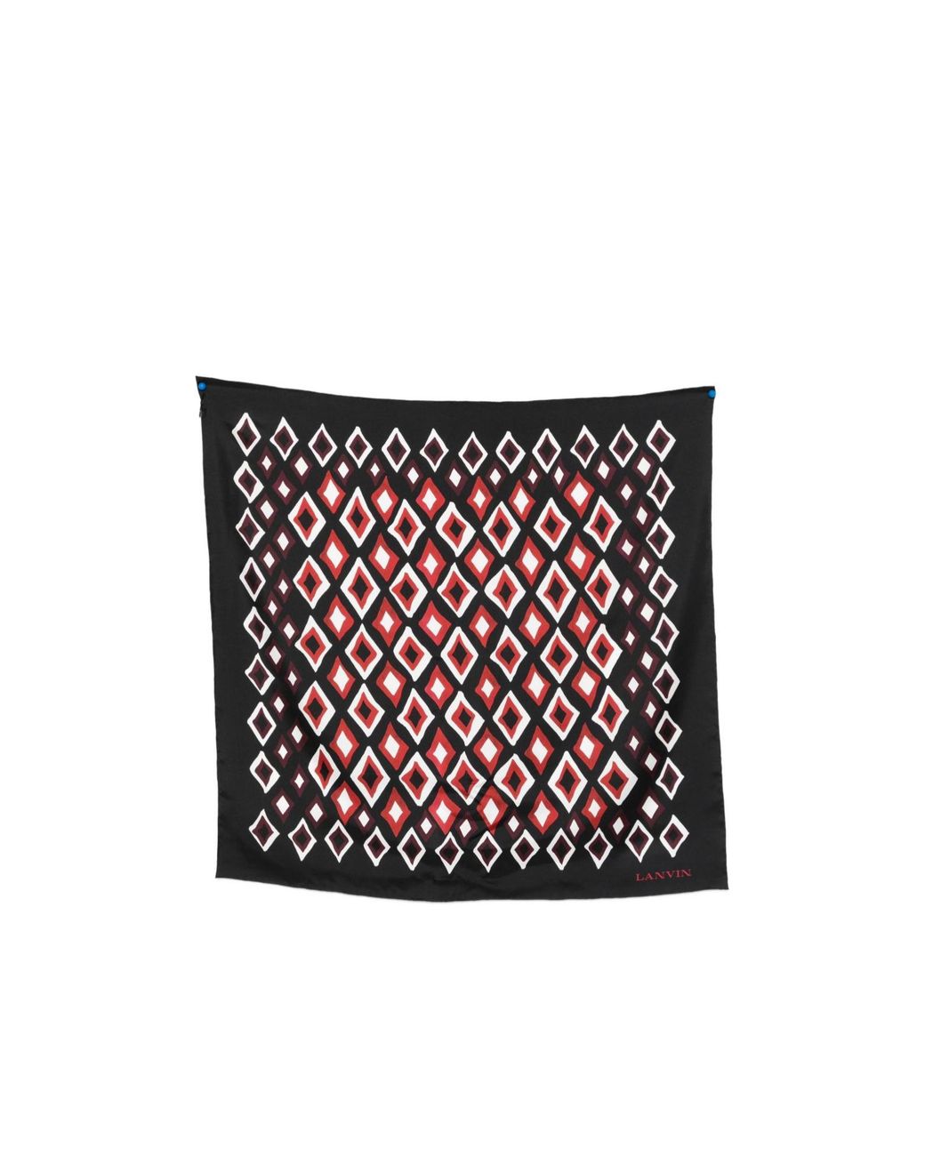 Lanvin Black Diamond-Pattern Silk Scarf